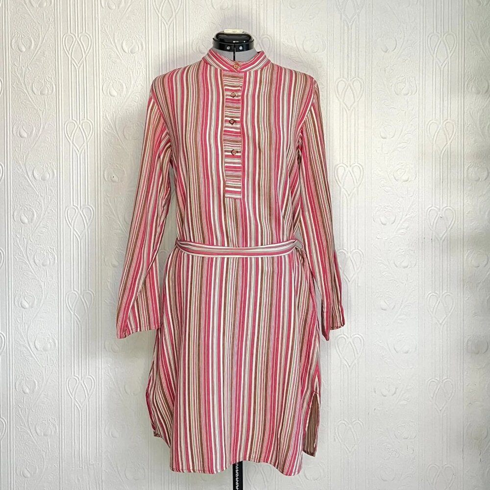 Le prince jardinier colorful striped dress and matching hat size 10